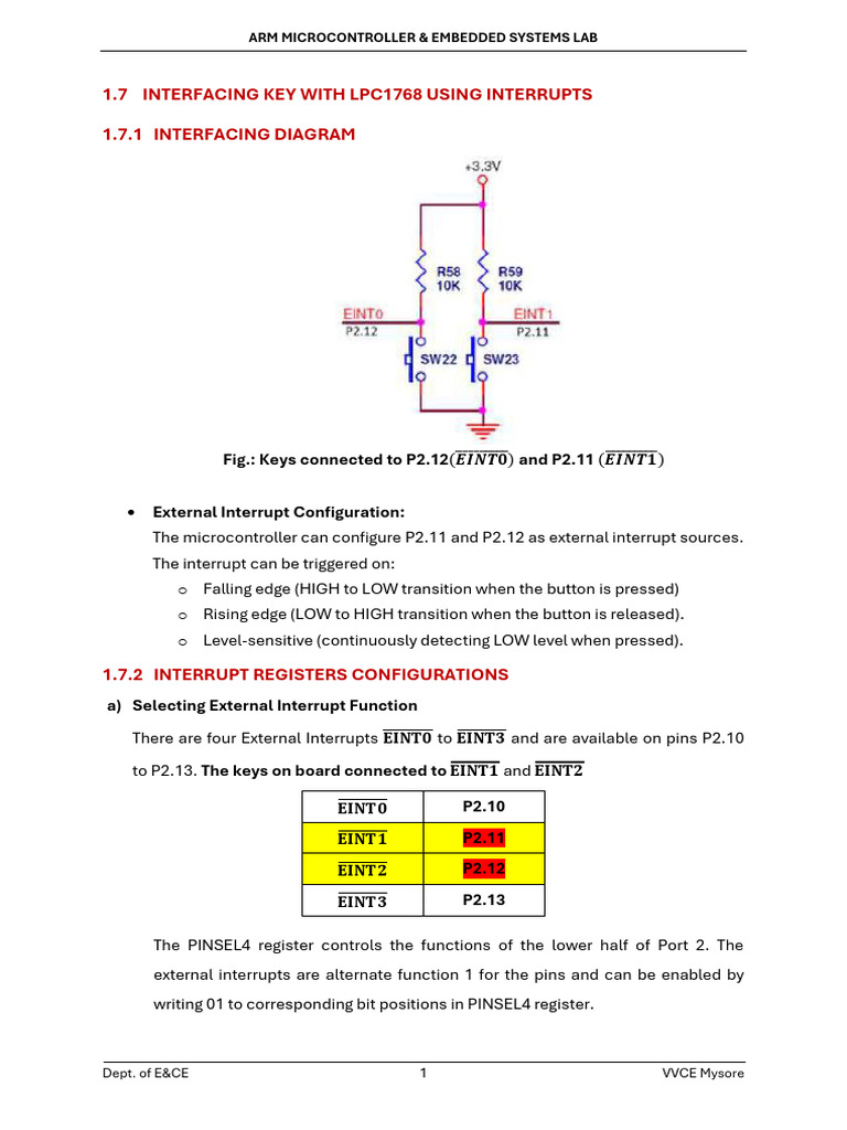 07 Key Interfacing Interrupt Mechanism | PDF | Microcontroller ...