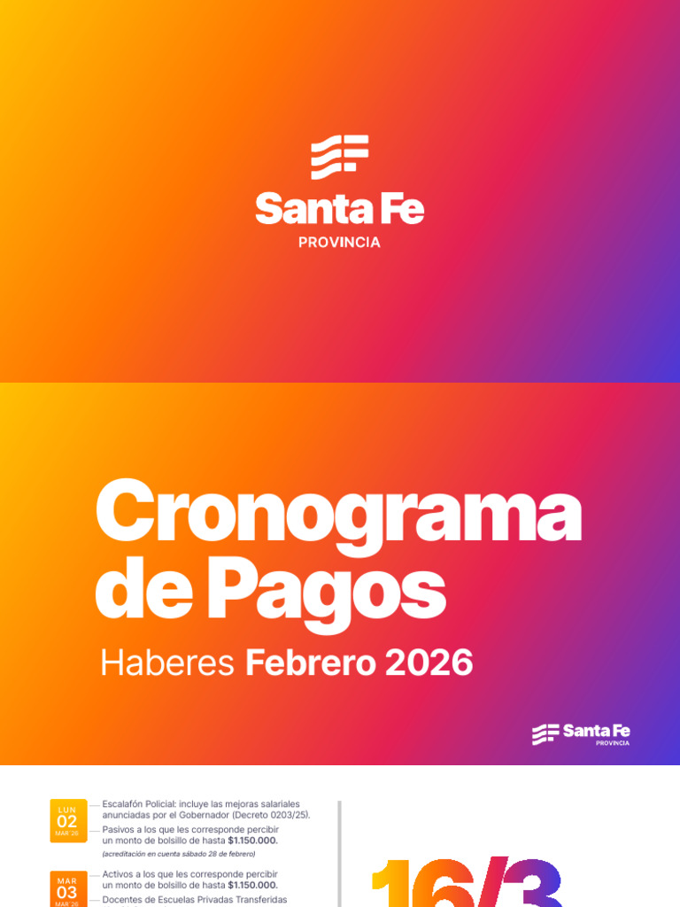 Cronograma de Pago Empleados Públicos de Santa Fe | PDF | Enfermería