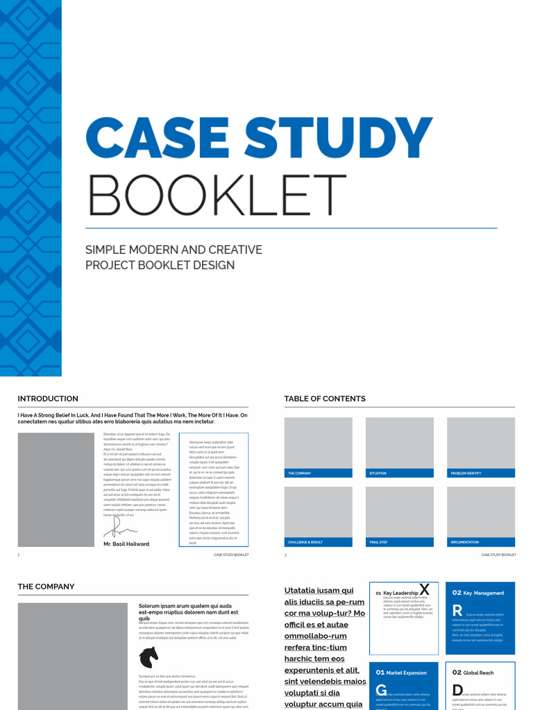 Case Study Booklet Brochure Design Template | PDF