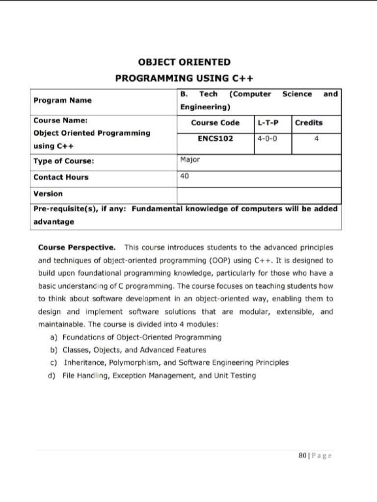 C++ Programming Language and It's Lab PDF | PDF | Method (Computer ...