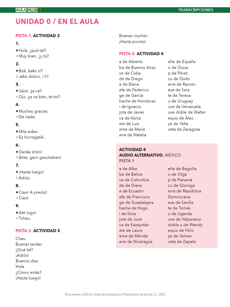 Au Plus 1 Transcripcion U00 | PDF