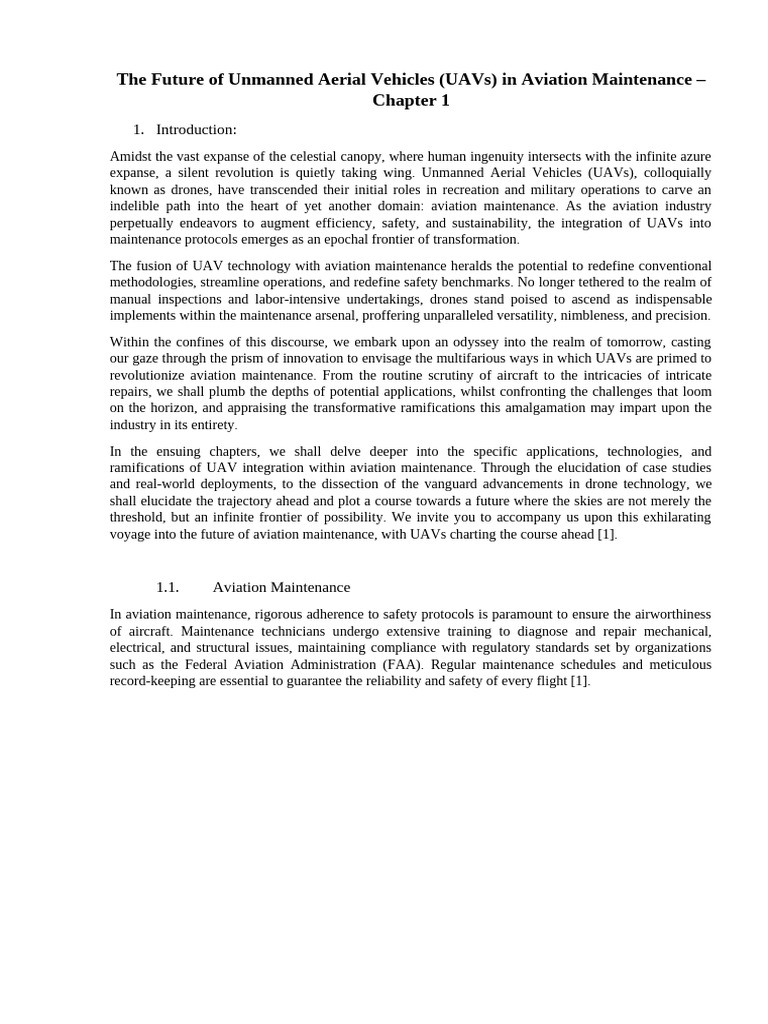 Chapter 1 The Future of Unmanned Aerial Vehicles | PDF | Unmanned ...