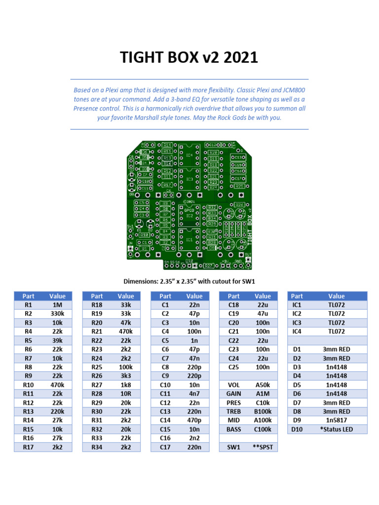 TIGHT BOX v2 2021 Build Document | PDF