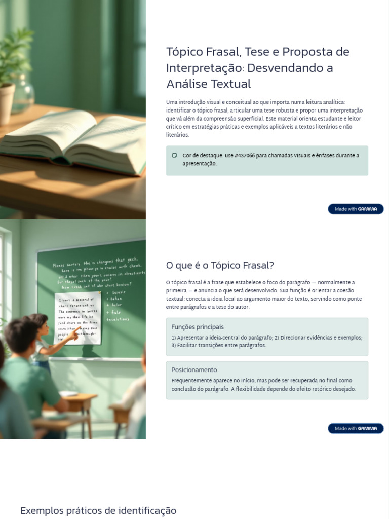 Topico Frasal Tese e Proposta de Interpretacao Desvendando A Analise ...