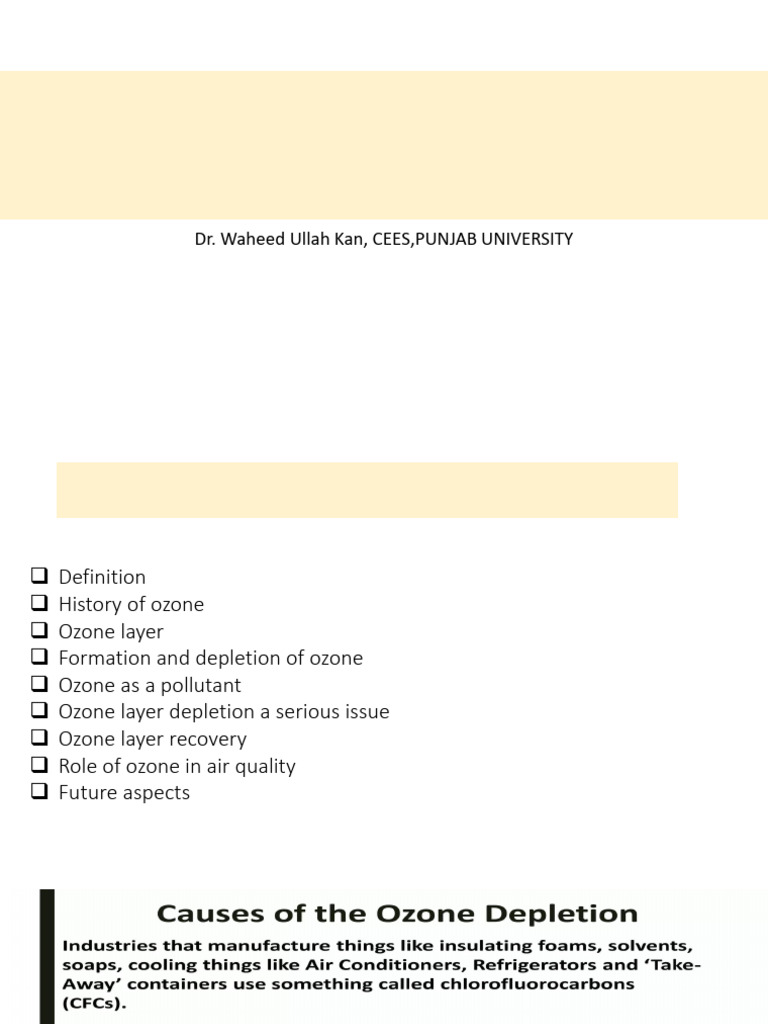 Lecture 13 Ozone Layer Depletion Causes Effects Solution | PDF | Ozone ...