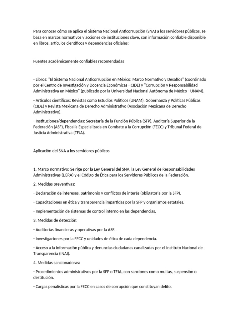 Para Conocer Cómo Se Aplica El Sistema Nacional Anticorrupción | PDF ...