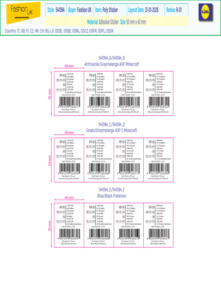 Poly Sticker - 541094 | PDF