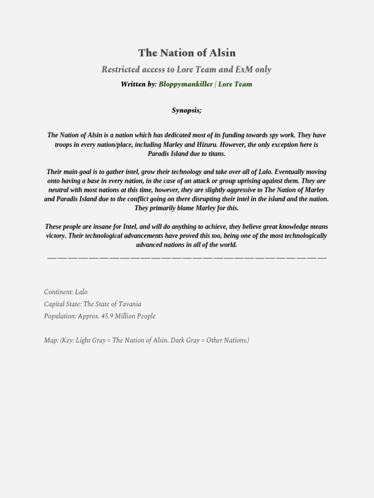 Copy of The Nation of Alsin | PDF