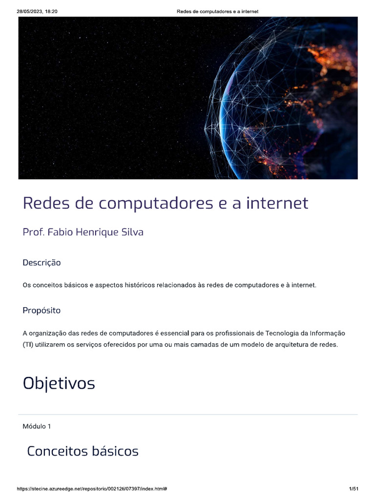 Tema 1 Rede de Computadores e A Internet | PDF