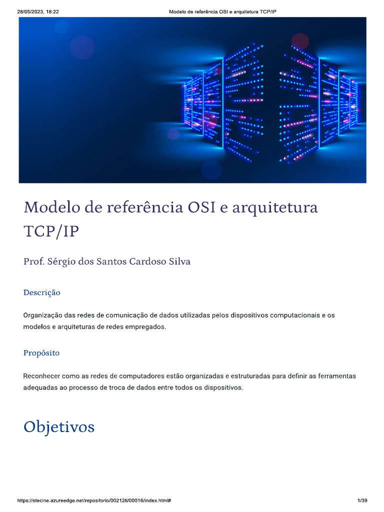 Tema 2 Modelo de Ref Osi e Arq Tcp-Ip | PDF