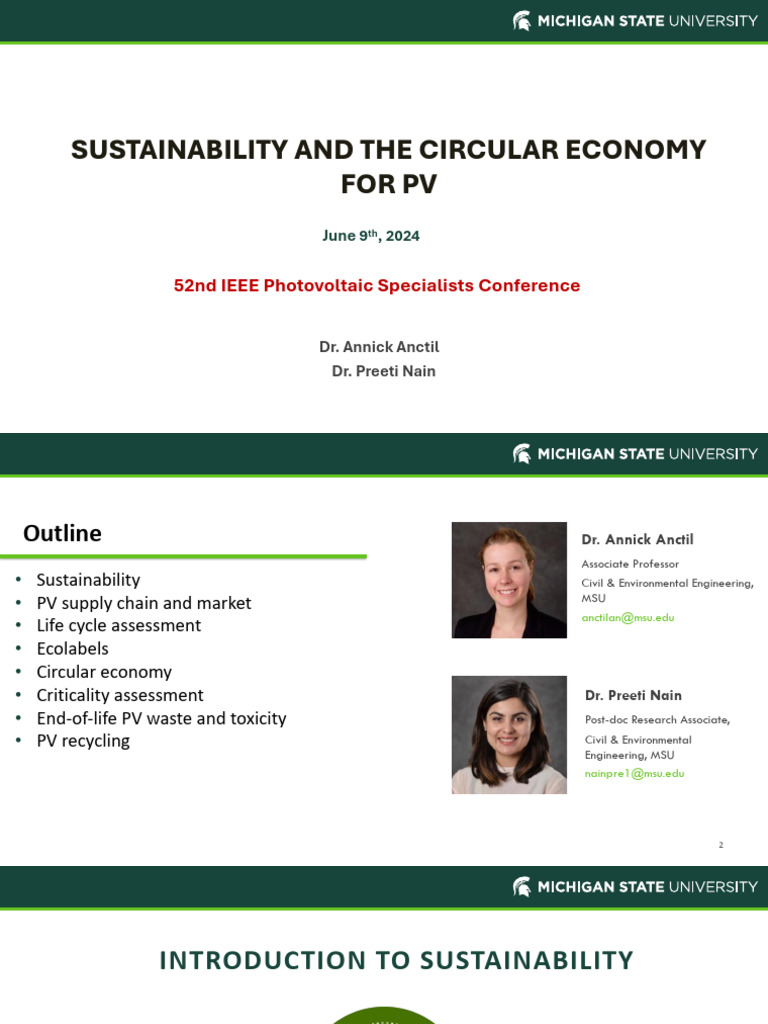 Sustainability and The Circular Economy of PV | PDF | Photovoltaics ...