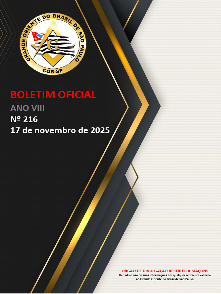 Boletim GOB-SP 216.0 20251117 | PDF | Loja Maçônica | Maçonaria