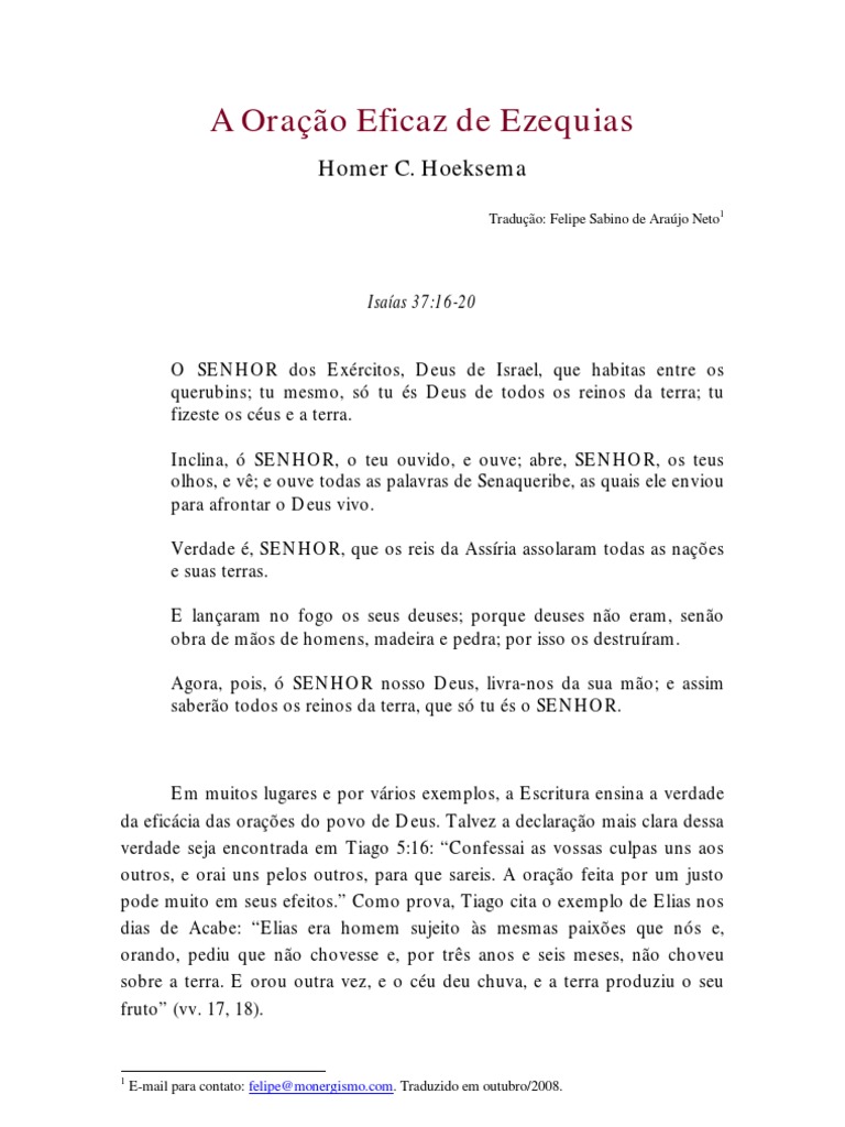 A Oração Eficaz de Ezequias | PDF | Isaías | Reino de Judá