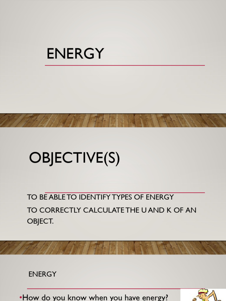 Energy Notes Presentation | PDF | Potential Energy | Kinetic Energy