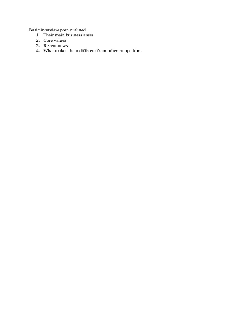 Basic Interview Prep Outlined | PDF