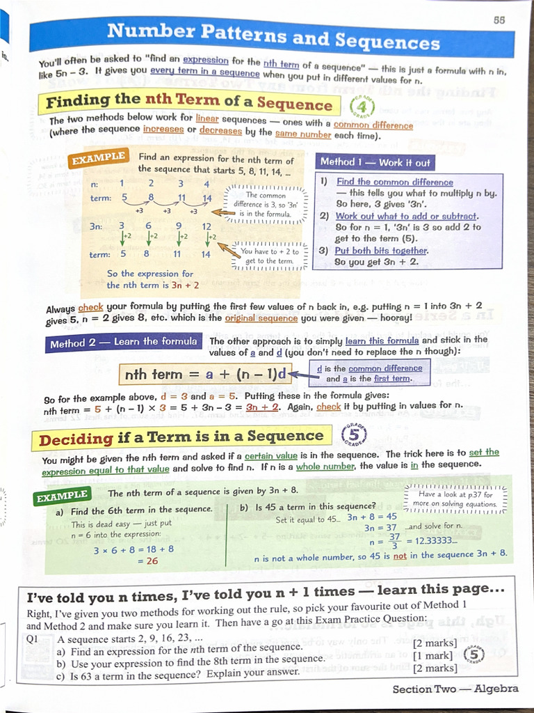 Section Two - Algebra - Part 2 | PDF