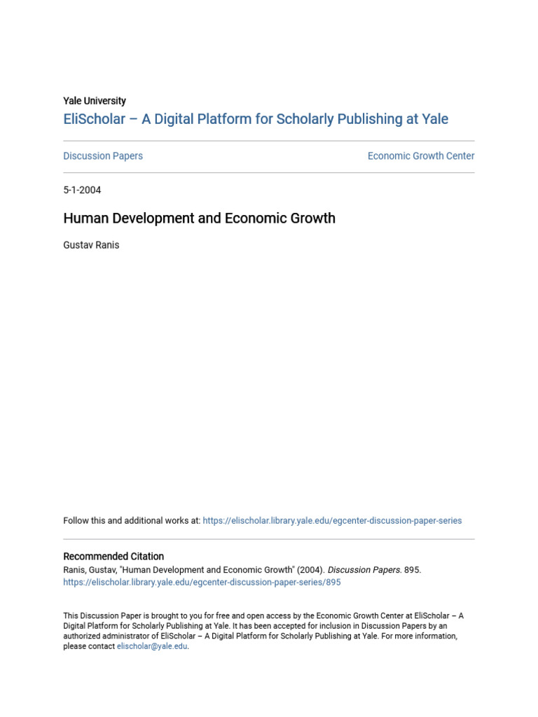 Human Development and Economic Growth - Copie | PDF | Economic Growth ...