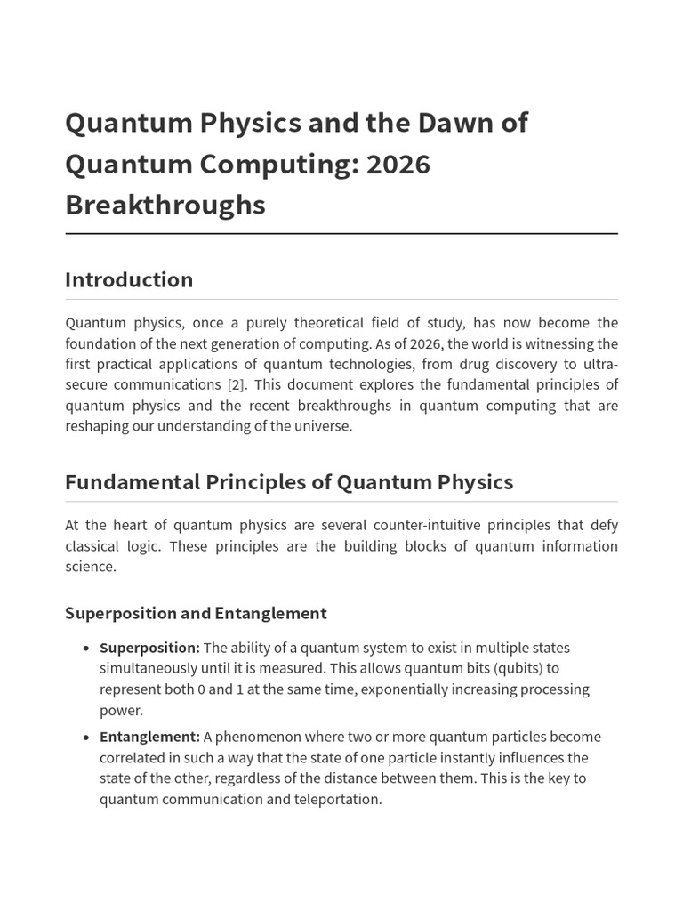 Quantum Physics Document 2026 | PDF | Quantum Computing | Quantum Mechanics