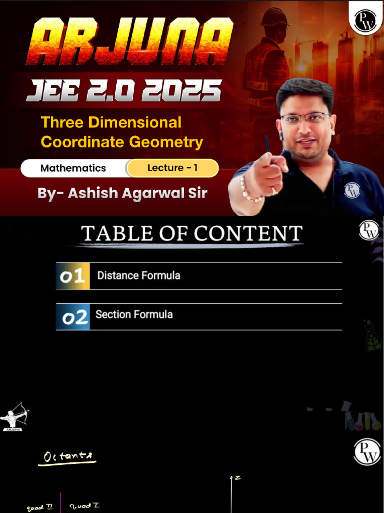 Three Dimensional Coordinate Geometry 01 - Class Notes - Arjuna JEE 2.0 ...