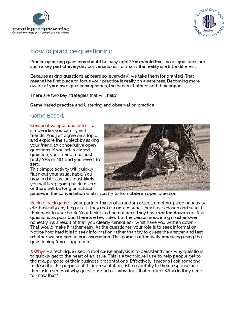 How To Practice Questioning | PDF | Question | Conversation