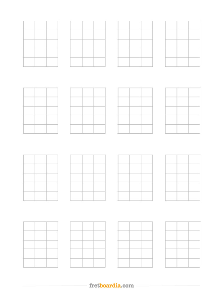 Blank 4 String Bass Guitar Chord Charts 4x4 1 | PDF