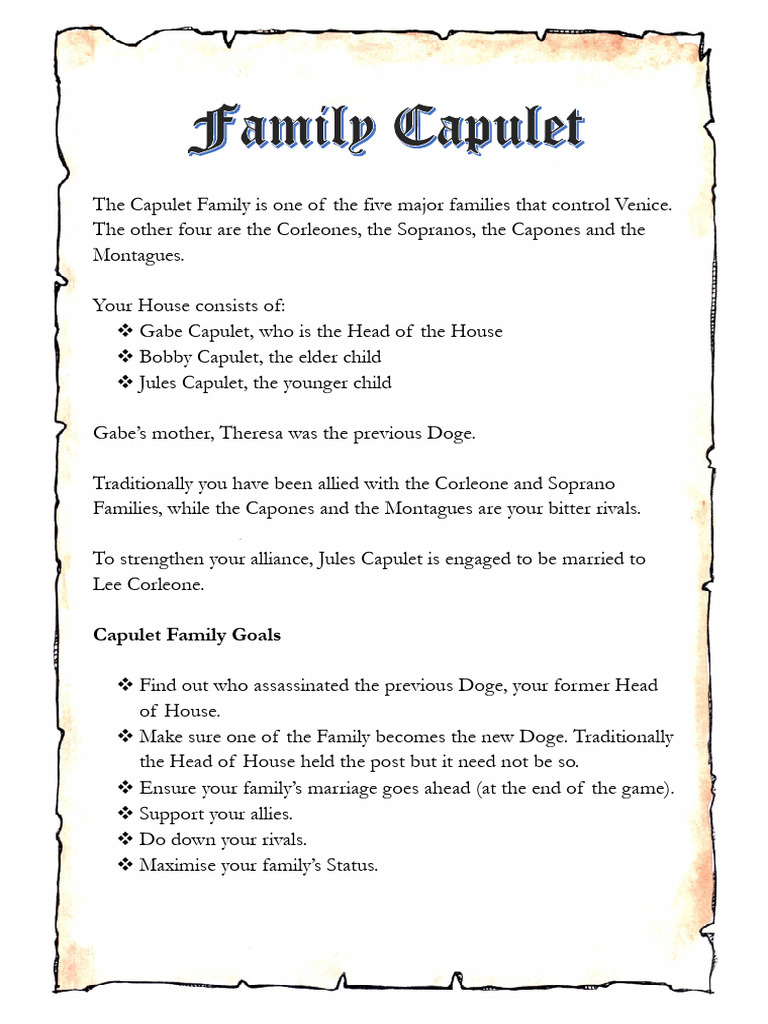 D01 Capulet Family 3 | PDF