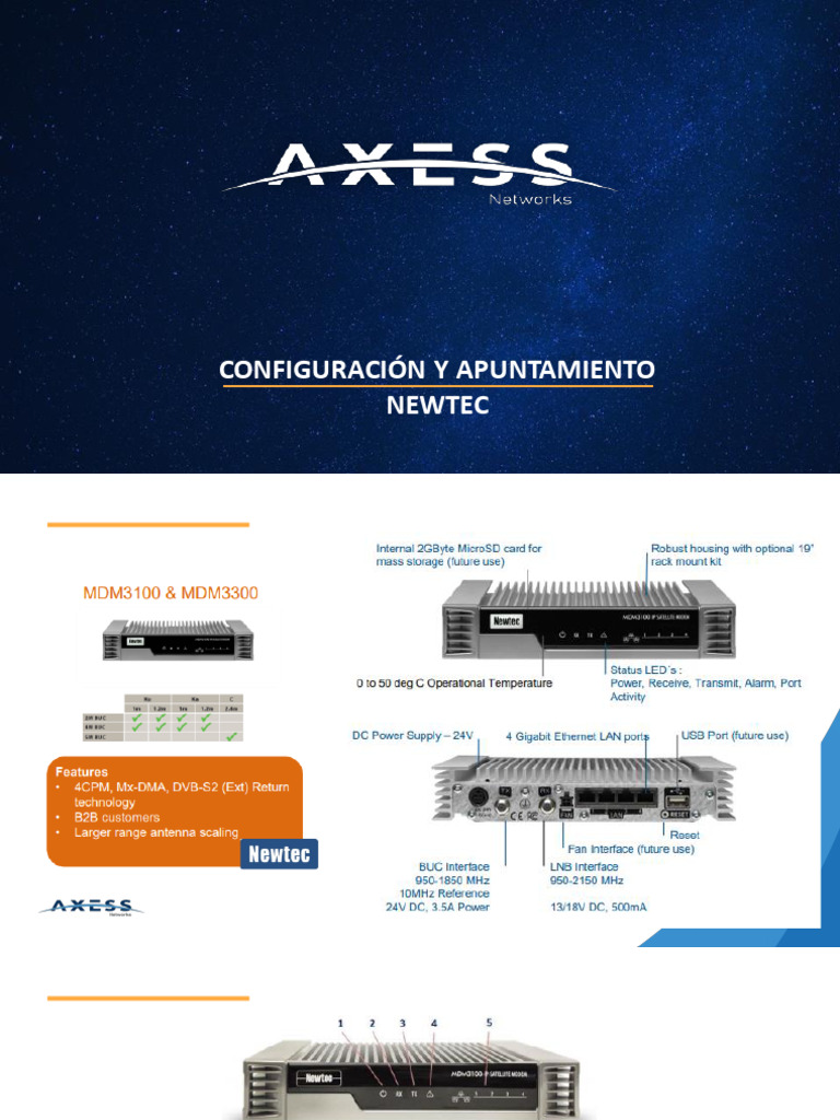 Poceso de Configuracion y Apuntamiento Modem Newtec | PDF | Módem ...