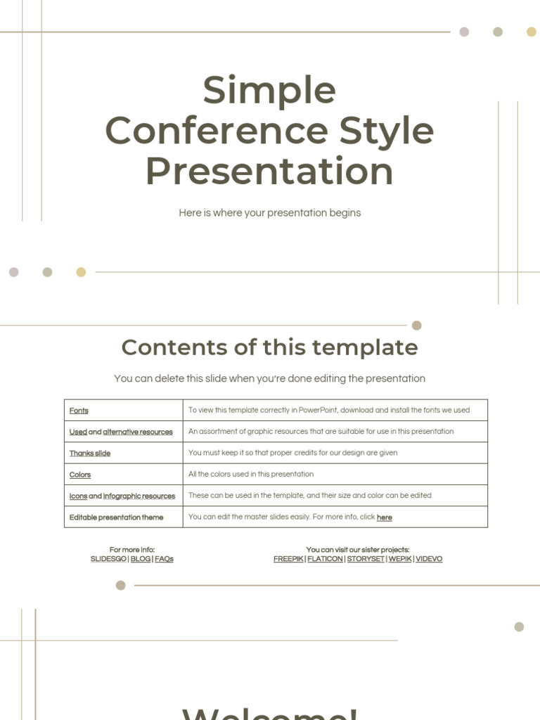 Simple Conference Style Presentation by Slidesgo | PDF