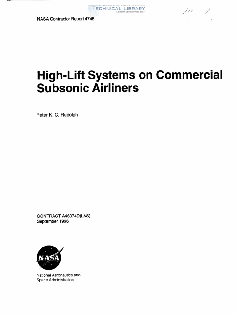 NASA-CR-4746 High Lift Systems On Commercial Subsonis Airliners | PDF ...