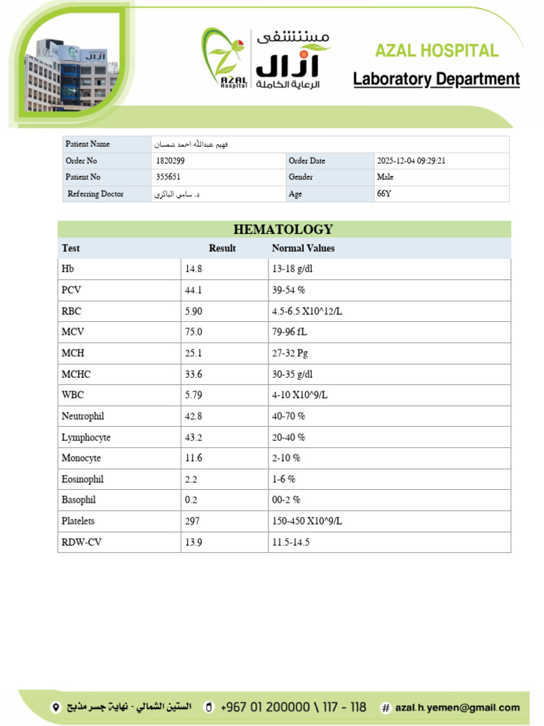 Azal Hospital 2025 12 04 - 092921 | PDF | High Density Lipoprotein ...