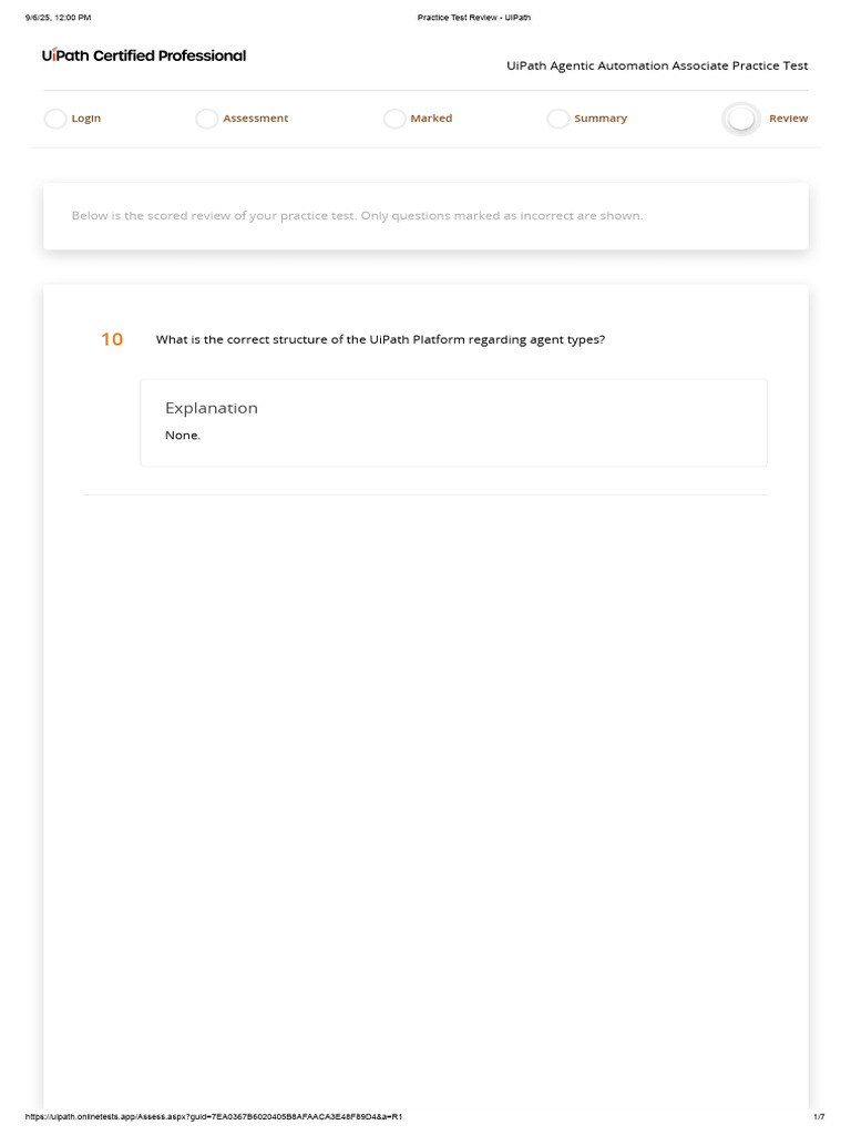 Practice Test Review - UiPath | PDF | Computing | Information Technology