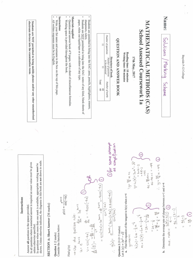 SAC 1a 2017 Solutions | PDF