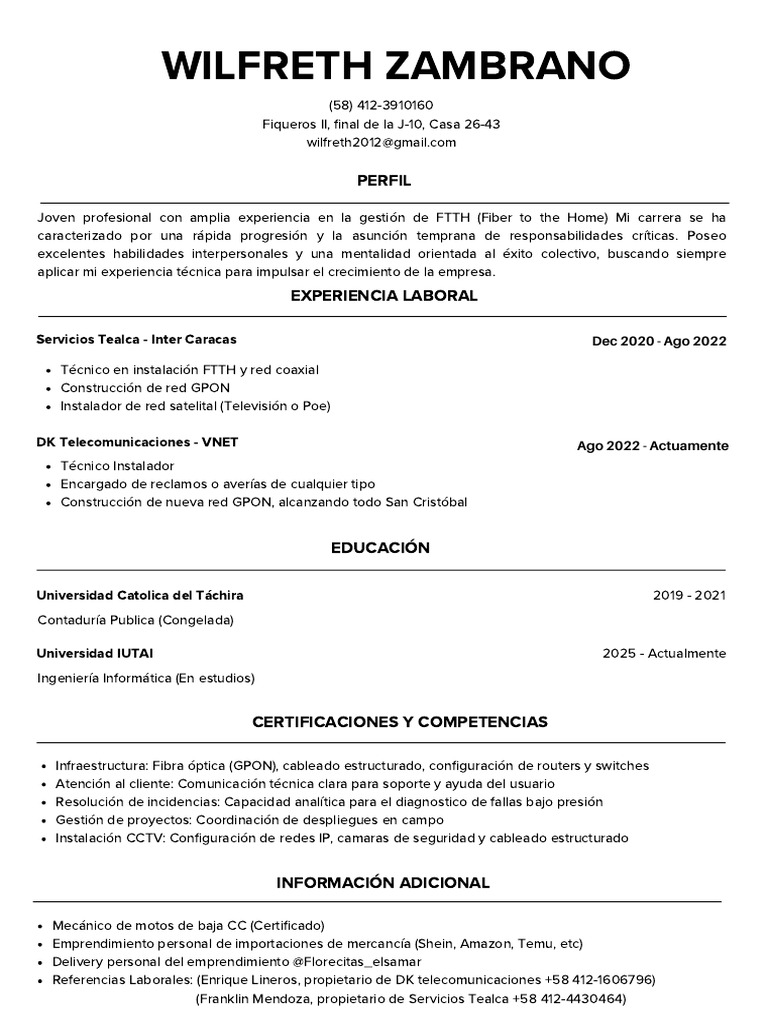 Currículum Vitae CV Modelo ATS Harvard Blanco Sencillo (1) | PDF ...