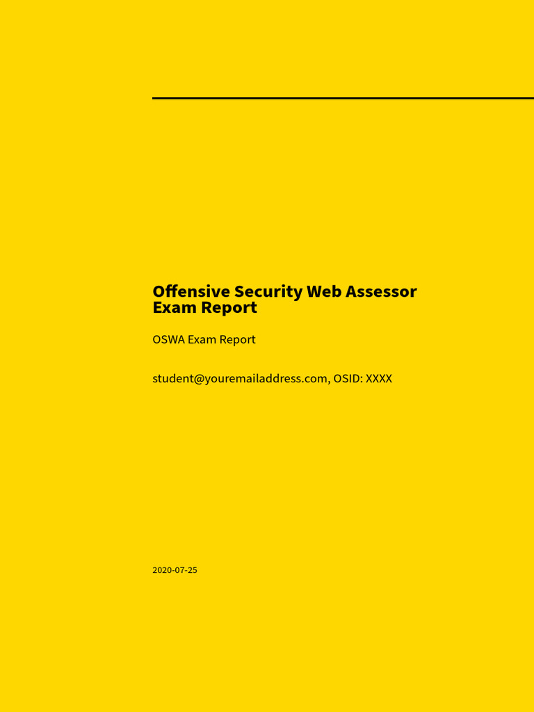 OSWA Exam Report Template - OS - v1 | PDF