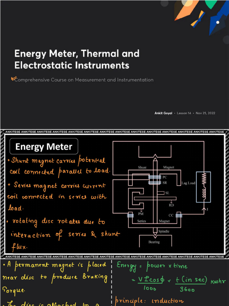 Energy Meter Thermal and Electrostatic Instruments With Anno | PDF