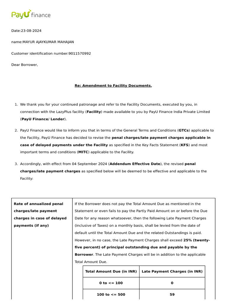 Addendum-Revised Late Payment Charges2562965933580693403 | PDF ...
