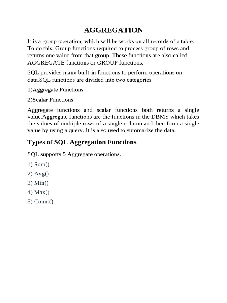 5 Aggregation | PDF