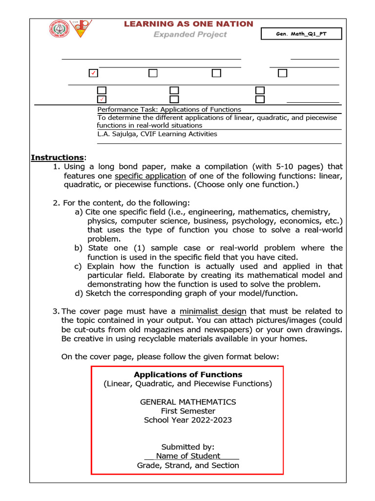 Gen Math PT1 Applications of Functions | PDF | Function (Mathematics ...
