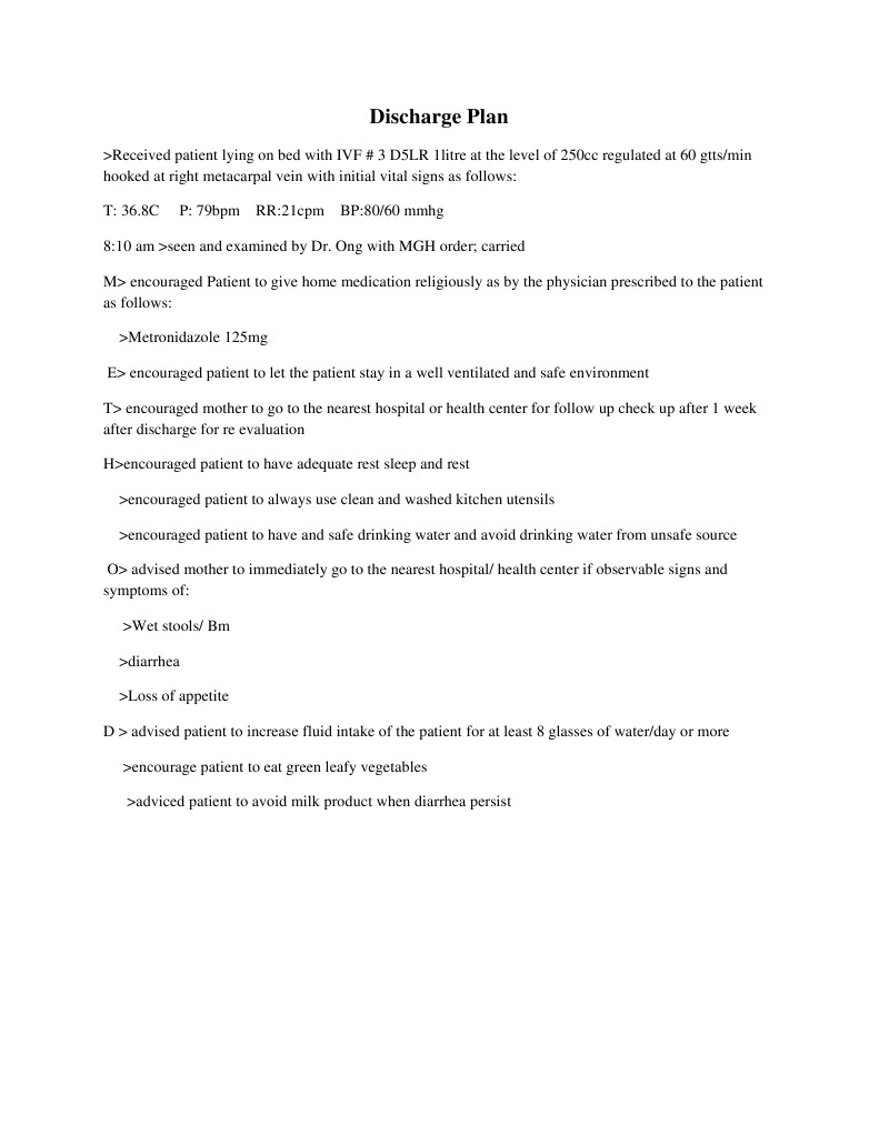 Patient Discharge Plan and Care Instructions | PDF