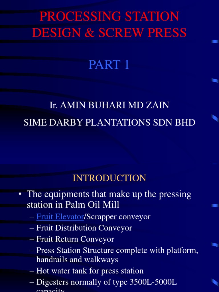 Screw Conveyor Design in Palm Oil Mills | PDF | Horsepower | Pump