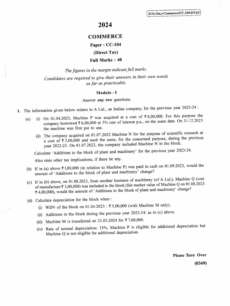 DT Year Paper | PDF | Dividend | Depreciation