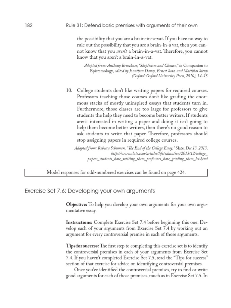 182 Rule 31: Defend Basic Premises With Arguments of Their Own | PDF ...