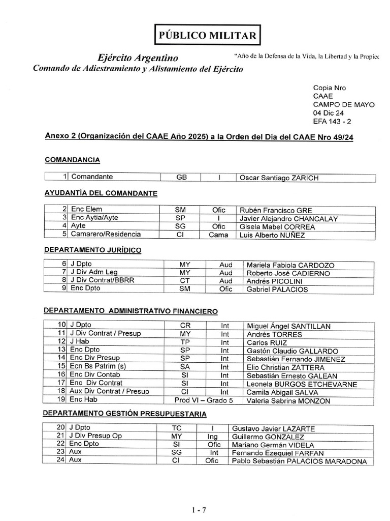 Organización Del CAAE 2025 1 | PDF