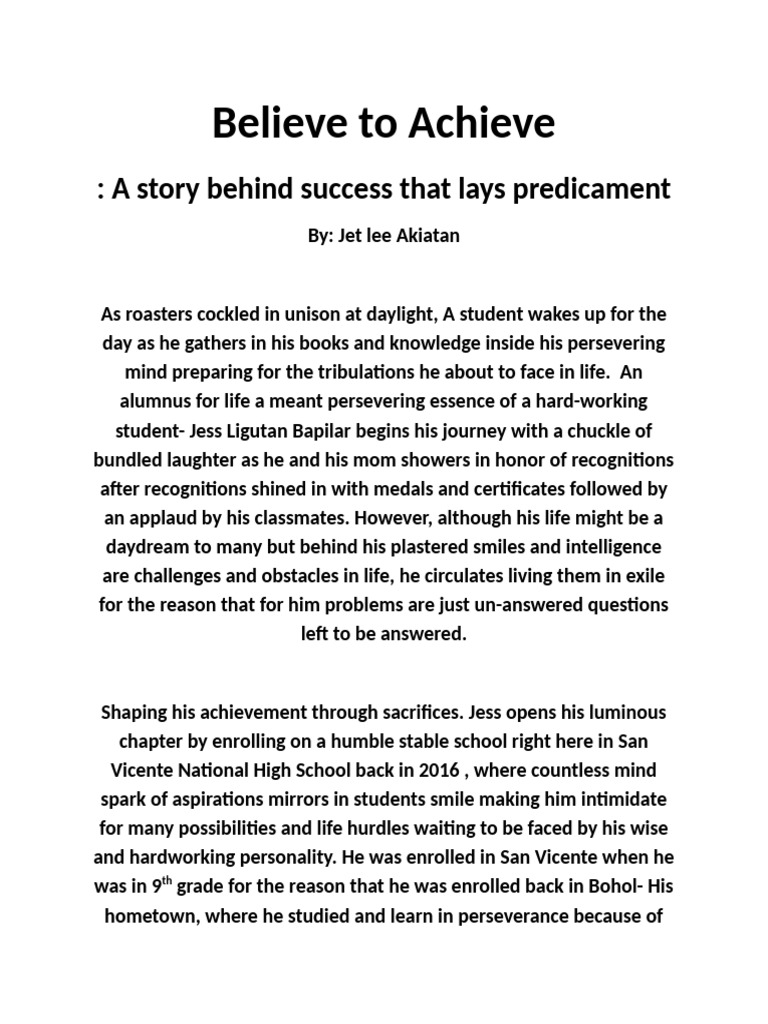 Believe To Achieve | PDF