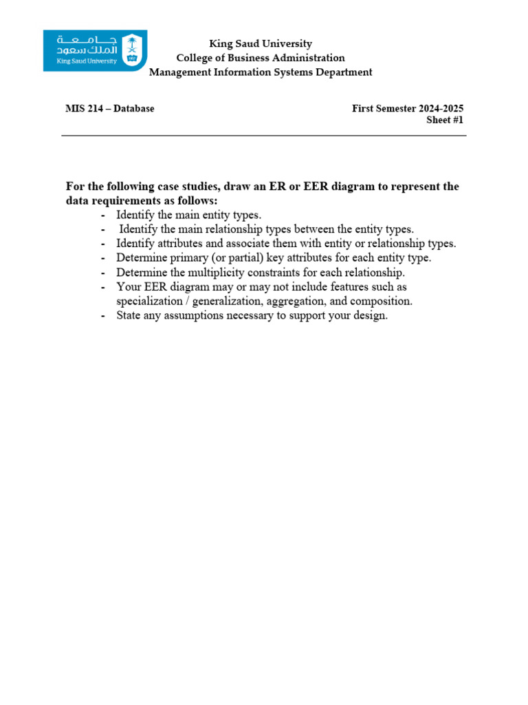 MIS 214 - Sheet1 | PDF