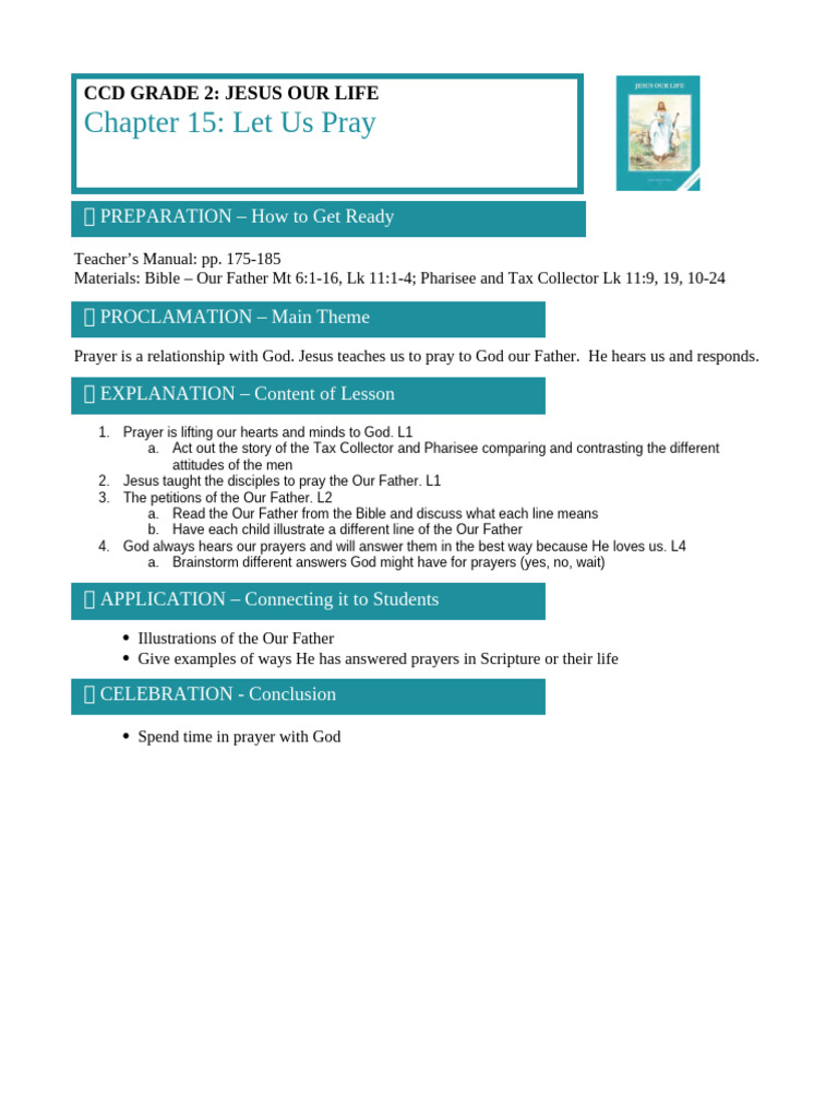 CCD Grade-2 Chapter-15 Lesson | PDF