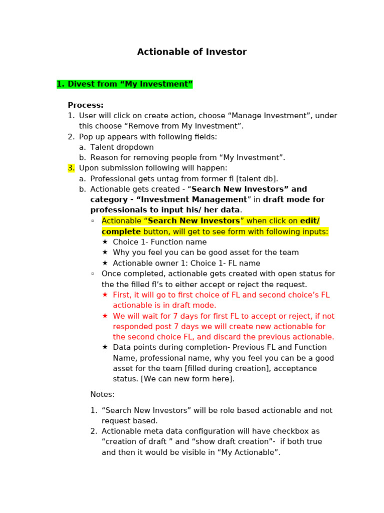Investor Investee Actionable | PDF | Computing
