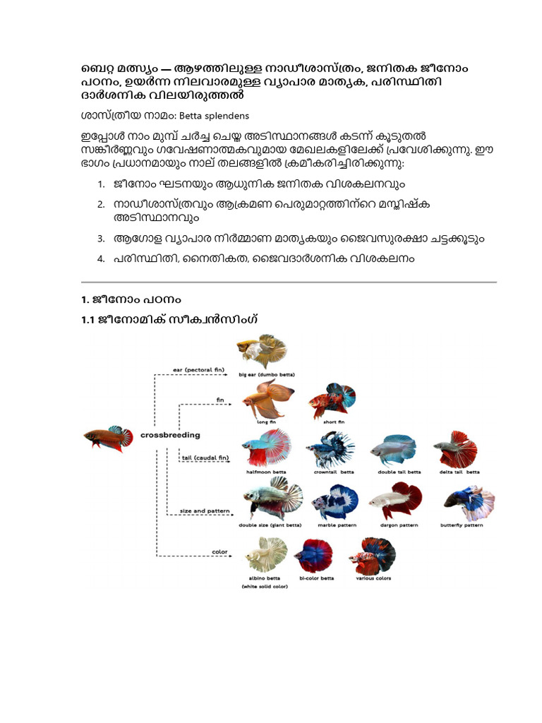 Betta Fish Malayalam-3 | PDF
