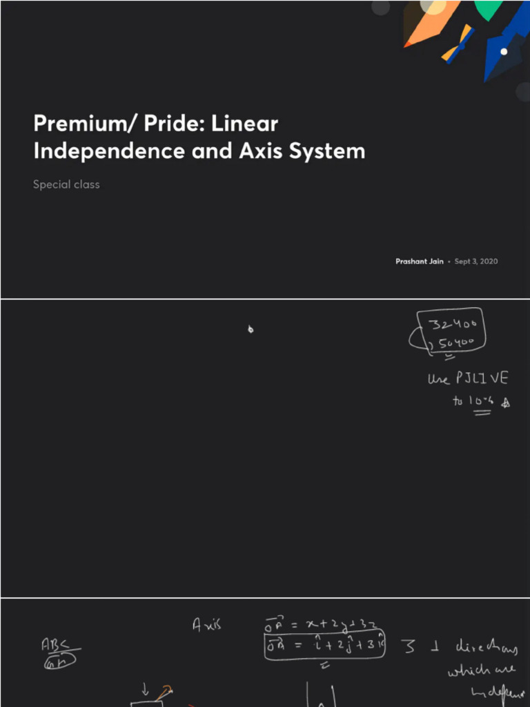 Premium Pride Linear Independence and Axis System With Anno | PDF