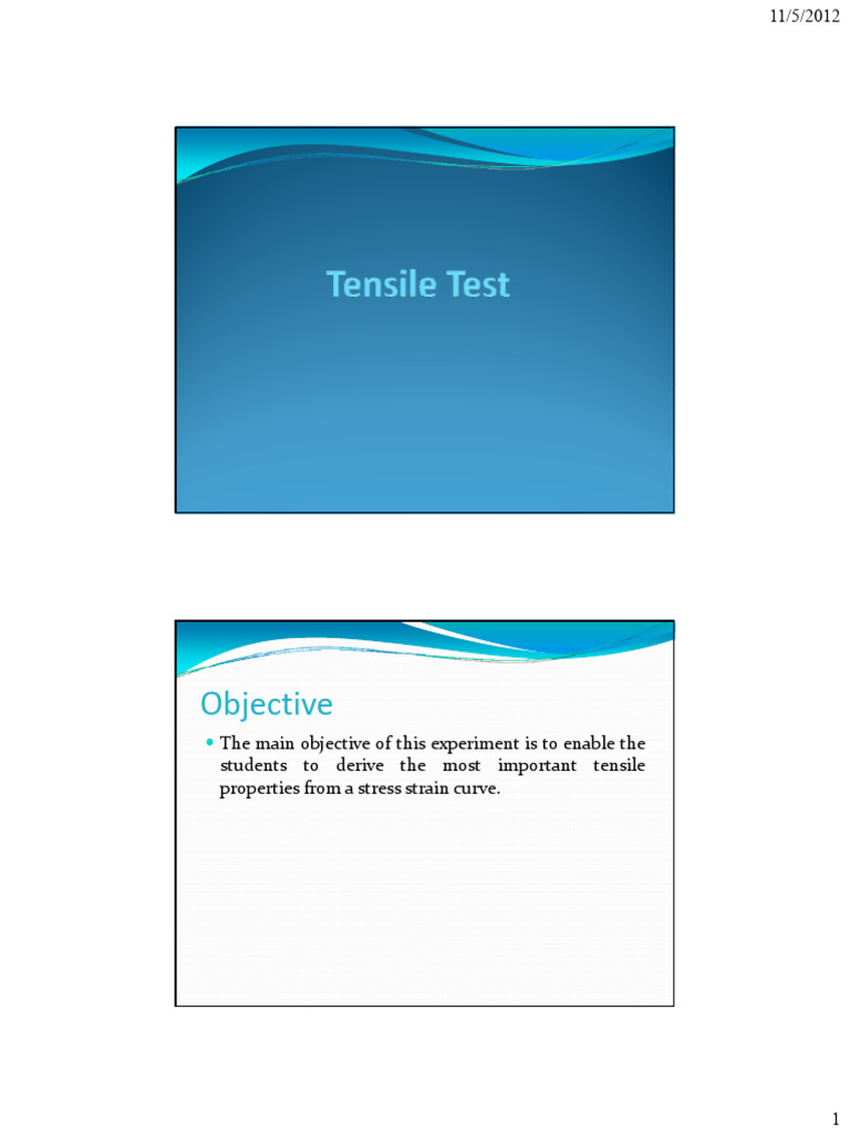 Tensile Test Presentation | PDF | Deformation (Engineering) | Strength ...